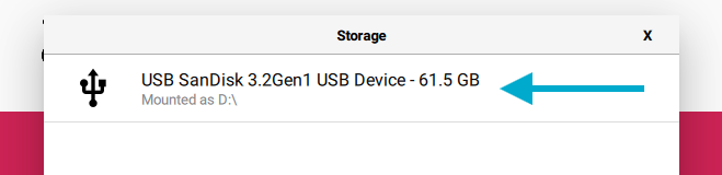 Select your USB drive.